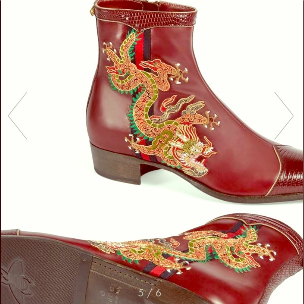 Leather boot with Dragon